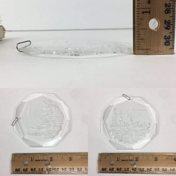 Vtg 83 Christmas Clear‎ Plastic Candle Ornament - Picture 2 of 10